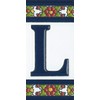 Spanish Floral Ceramic Letters & Frame Tiles Letter L