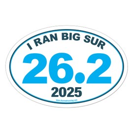 Charmed Running Brand I Ran Big Sur Marathon 26.2 Car Magnet with Custom Year Option