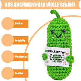 DEUXYU Positive Cucumber, Lucky Charm Positive Potato, Positive Potato German as Pocket Hug, Courage, Lucky Charm, Exam, Get Well Soon Gift for Women, Men, Friend, Family