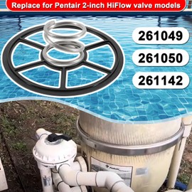 mooncar 272409 Diverter Seal Filter Gasket & 272400 1-13/16-Inch OD Compression Spring Fit for Pentair 2-inch HiFlow Multiport Valve Diverter Pool Filter