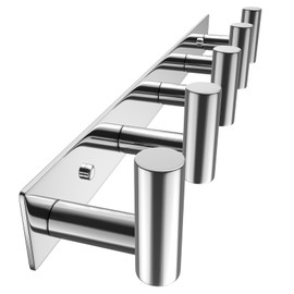 VAEHOLD Hat and Coat Wall Mount Rack - Hooks for Robes, Bags, Keys, and Towels - Bathroom Towel Hanger Organizer (Polished Chrome, “T“ Shape 5 Hooks 1 Pack)