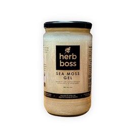 Herb Boss Wild-Crafted Jamaican Sea Moss Gel – 24 fl oz, 24 Servings – Nutrient-Rich Superfood Supplement