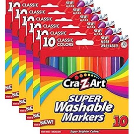 Cra-Z-Art 10002 Classic Colors Washable Markers 10 Count, 6 Boxes