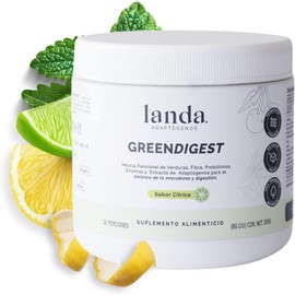 LANDA GreenDigest Mix Verde en Polvo con Probióticos 10 Billion CFU Enzimas Digestivas y Adaptógenos Superfoods Naturales para Digestión Microbiota e Inflamación 250 g.