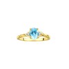 *RYLOS Simply Elegant Beautiful Blue Topaz & Diamond Ring -