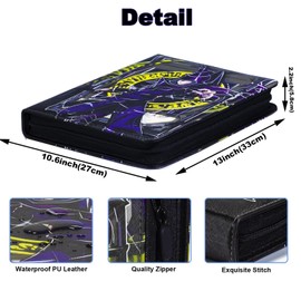 KarlyPro 990 Large Capacity Card Binder For Yugioh trade Cards,9-Pocket Card Holder with 55 Sleeves Folder Compatible with Yu-Gi-Oh Cards.