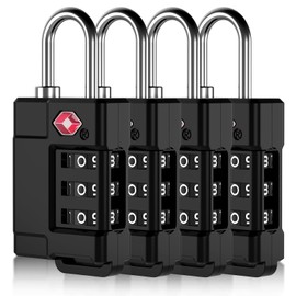 TSA Approved Cable Luggage Locks Metal 3PCS Black
