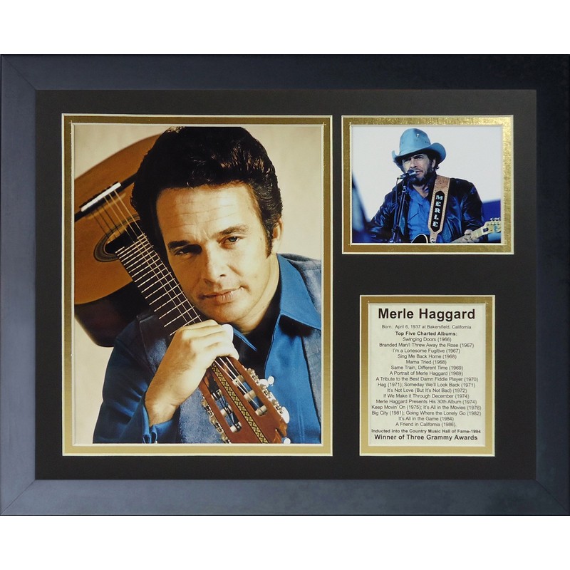 Legends Never Die "Merle Haggard Framed Photo Collage, 11 x