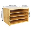 WKWKER File Organizer with 3 Adjustable Shelves Bamboo Document Letter