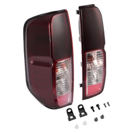 HECASA Pair Tail Light Compatible with 2005-2021 Nissan Frontier & 2009-2012 Suzuki Equator Replacement for NI2800206 NI2800170 NI2801206 NI2801170 Brake Lamp w/Bulb Smoke Lens Driver&Passenger Side