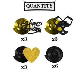 Happy Anniversary Hanging Swirl Decorations - Glitter 15 Pcs Wedding Anniversary Party Supplies - Birthday Streamers - Retirement Party Foil Swirls Ceiling Decorations