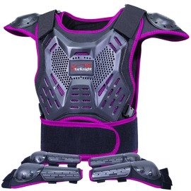 Kids Dirt Bike Gear - StarknightMT Youth Motorcycle Gear Riding Protective Motocross Armor Suit Chest Protector for Boys Girs Biking Cycling Skating Off-Road, Purple