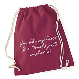 Hippowarehouse You like my hair? Gee thanks, just washed it Drawstring Cotton School Gym Bag 37cm x 46cm, 12 litres