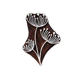 Wooden Textile Stamps Handmade Floral Craft Printing Block Stamps Scrapbook Heena Pottery Clay Projects