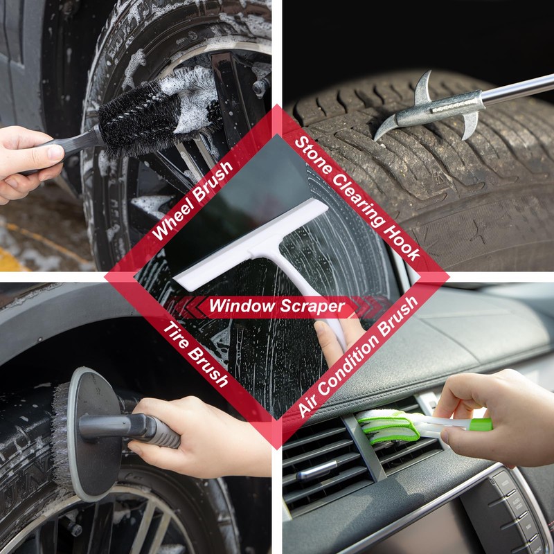 GPUSFAK 39Pcs Car Wash Cleaning Kit with Foam Gun Sprayer