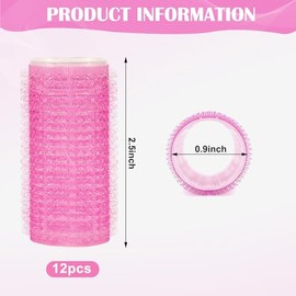 Hair Rollers, 12 Pack Salon Hair Dressing Curlers, Self Grip Hair Roller Sets, Hair Curlers, DIY Curly Hairstyle, Colors May Vary, Small