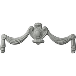 Ekena Millwork 12 5/8"W x 5 1/8"H x 5/8"P Federal Swag & Drop Onlay, White