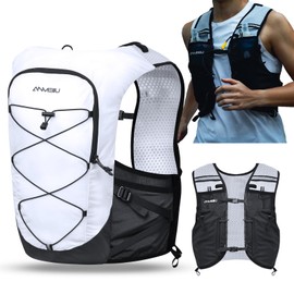 ONDACORE Hydration Backpack 5L Ultralight Trail Running Backpack, Running Vest Women Men, Multifunctional Backpack Running, Marathon, Cycling, Jogging, Trail Running Backpack (White, M)