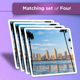 Vinyl Square Stickers (Set of 4) 10cm - San Diego California USA America for Laptops, Tablets, Luggage, Scrap Booking, Fridges #51968