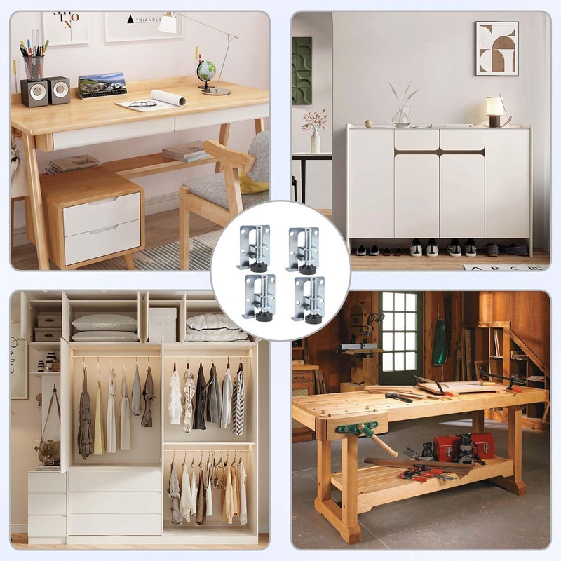 LNGJIN Pack of 4 Adjustable Furniture Feet, Adjustable Furniture Feet