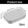Gaaines 2 Pcs Rectangular Small Tin Boxes,Metal Tins Rectangular Empty