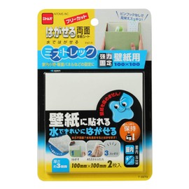 Nitoms Mizutrek T3973 Removable Double-Sided Tape for Strong Wallpaper, Easy to Stick, No Residue, Removes Cleanly with Water, Indoor Height 3.9 x Width 3.9 x Thickness 0.1 inches (100 x 100 x 3 mm),