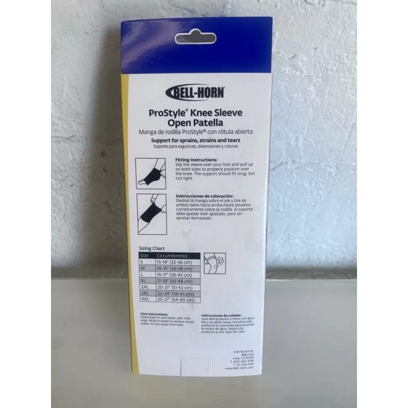 Bell-Horn ProStyle Knee Sleeve Open Patella, Black Size Large
