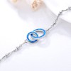 Blue Opal Mother Daughter Bracelet Interlocking Bracelet for Mother Daughter