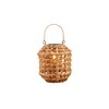 Mud Pie Small Mini Woven Battery Lantern; 8" X 7"