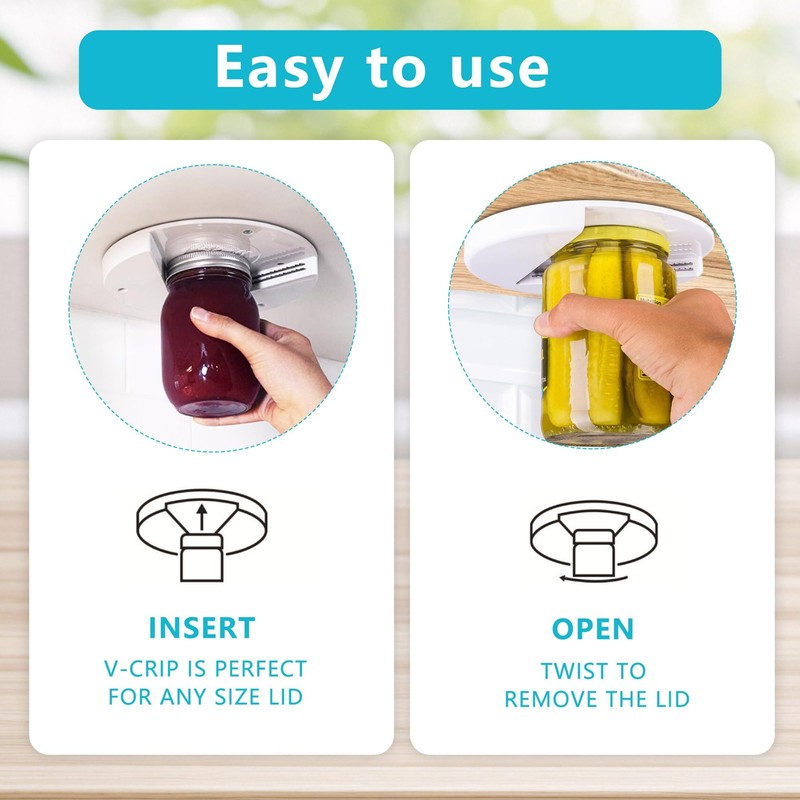 Under Cabinet Jar Opener Jar Lid & Bottle Opener, Easily