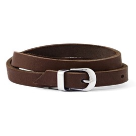 Chisel Stainless Steel Brown Leather Bracelet