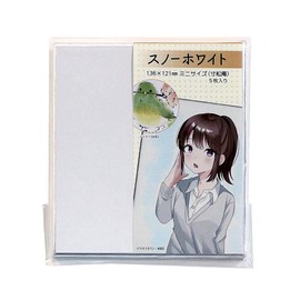 Illustration Mini Shikishi, Sunshoan, 5.3 x 4.8 inches (136 x 121 mm), Snow White, Silver, Pack of 5