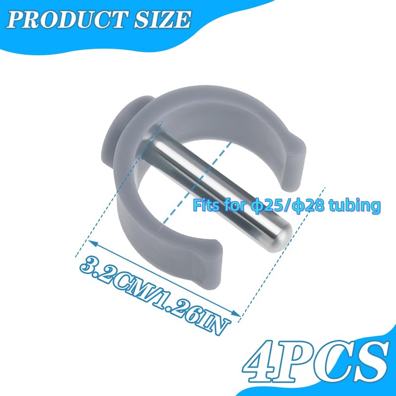 Replacement Clips Locking for Assembly Toilet Safety Rails,2-Pair C-Type Clamp