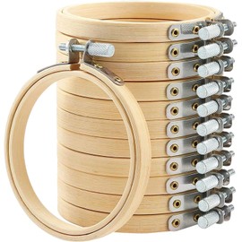 Pack of 16 Bamboo Embroidery Hoop Cross Stitch Frame 8 cm Circle Cross Stitch Hoop Embroidery Ring for DIY