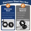 Drenky M8 Nuts Stainless Steel DIN934 Standard Nut Black A2
