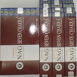Golden Nag Siete Chakra Incense Sticks 15g x 12 Packs = 180g