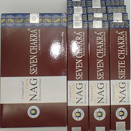 Golden Nag Siete Chakra Incense Sticks 15g x 12 Packs = 180g