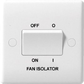 BG Electrical 815 Nexus White Triple Pole Fan Isolated Switch 10AX