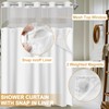 Wyljljy No Hook Shower Curtain with Snap in Liner Set,