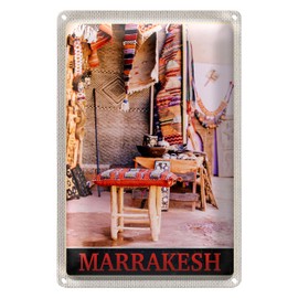 Vintage Blechschild | Marrakesh | Orientalisches Flair | Dekoration | 12 cm x 18 cm