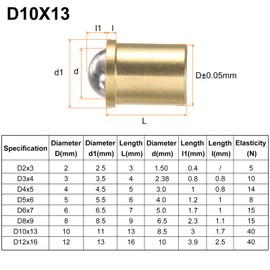 HARFINGTON 10pcs Ball Point Spring Plungers 10x13mm Brass Precision Positioning Beads Ball Spring Plungers Ball Catch Latch for Door Cupboard Mechanical Devices Clamps Furniture