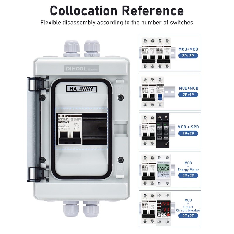 DIHOOL 60 Amp DC Circuit Breaker Box, PV Solar Disconnect