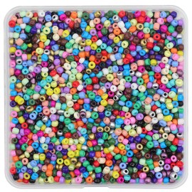 Auvoau 3mm Seed Beads Opaque Mixedcolor About 5000pcs/150Grams 8/0 Small Craft Beads for DIY Bracelet Necklaces Craft Jewelry Making Supplies