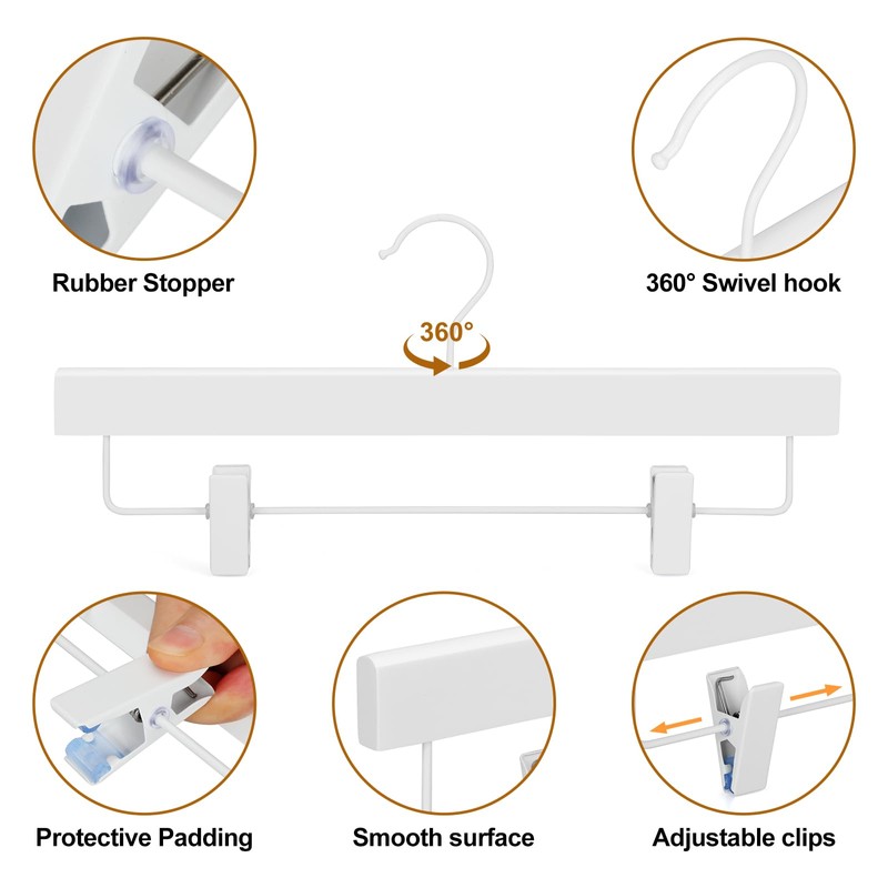 TOPIA HANGER Lotus Wood Pants Hangers, Skirt Short Bridal Trousers