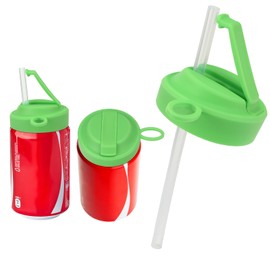 Silicone Soda Can Lids With Straw【Reusable】【BPA-Free】【Leak Proof】Can Covers For Canned Beverage, Beer, Juice, Seltzer，Green