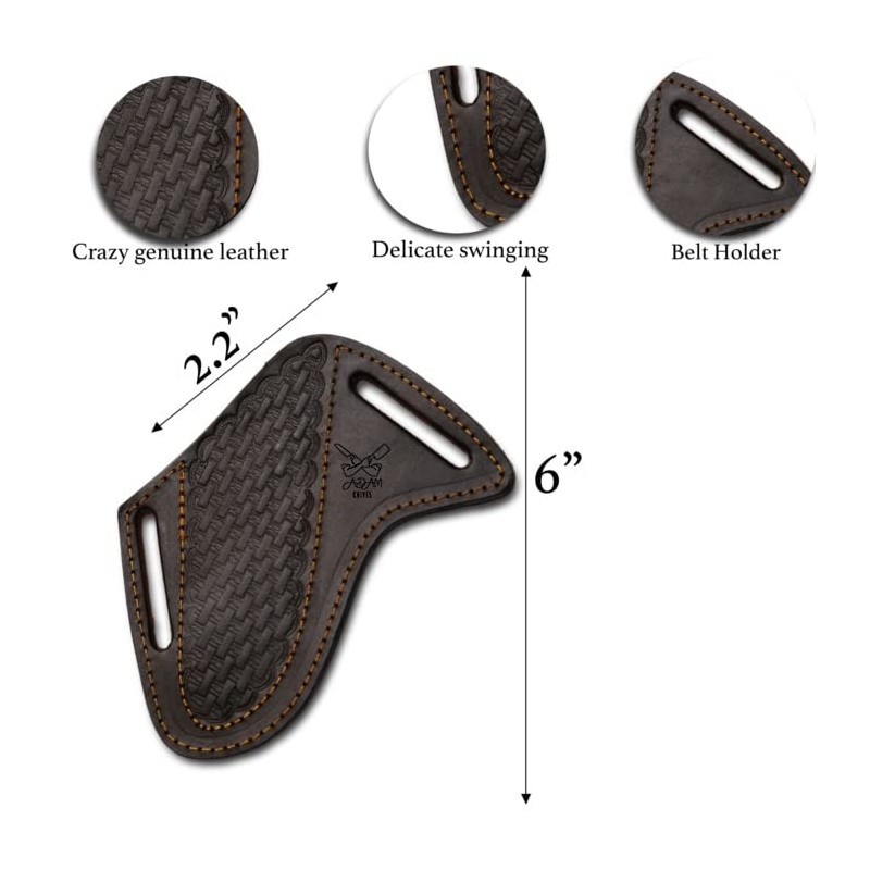 ADAM KNIVES Leather Knife Sheath For Belt - Slanted Pancake