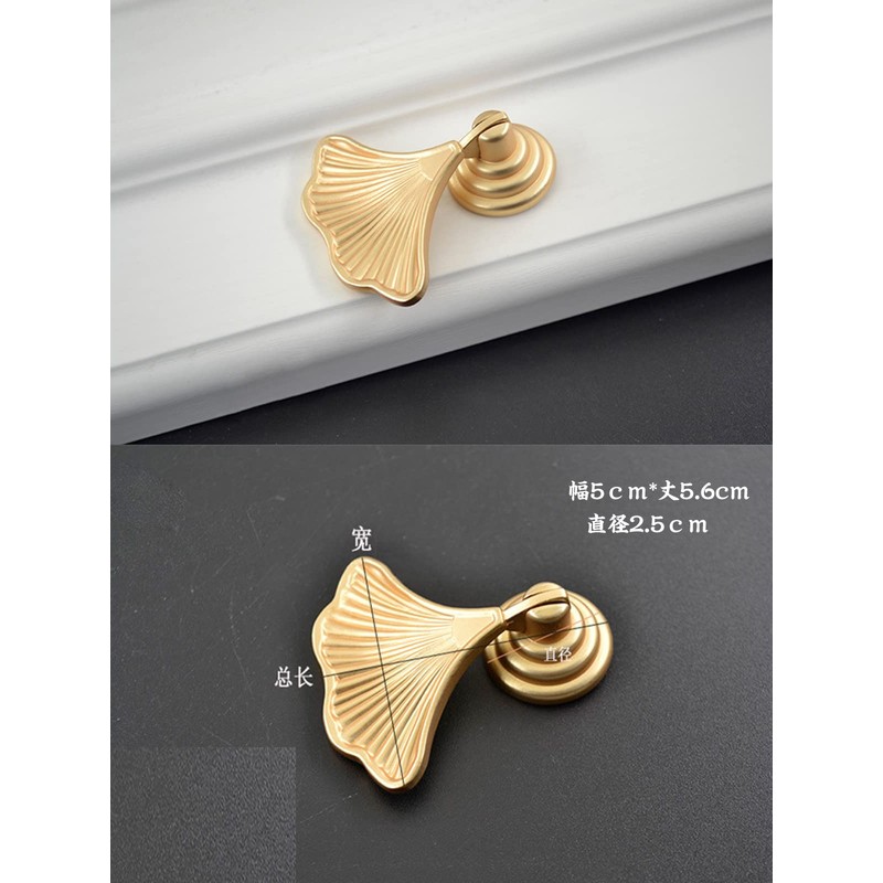 TARATI 2pcs Ginkberry Leaf Style Door Knobs Drawer Pulls Antique