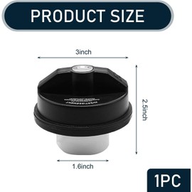 Roczential 1 Pack Car Fuel Tank Cap with Lock and Key, ABS Plastic Anti-theft Fuel Tank Cap, Locking Cap Adapter Replaceable Accessories, Universal for Most Cars (Black)