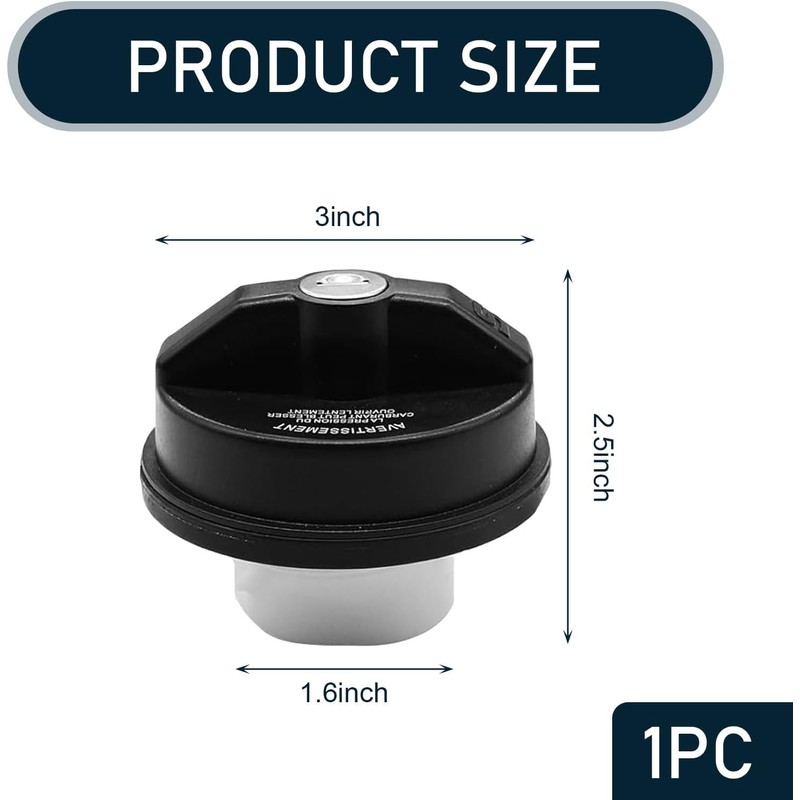 Roczential 1 Pack Car Fuel Tank Cap with Lock and