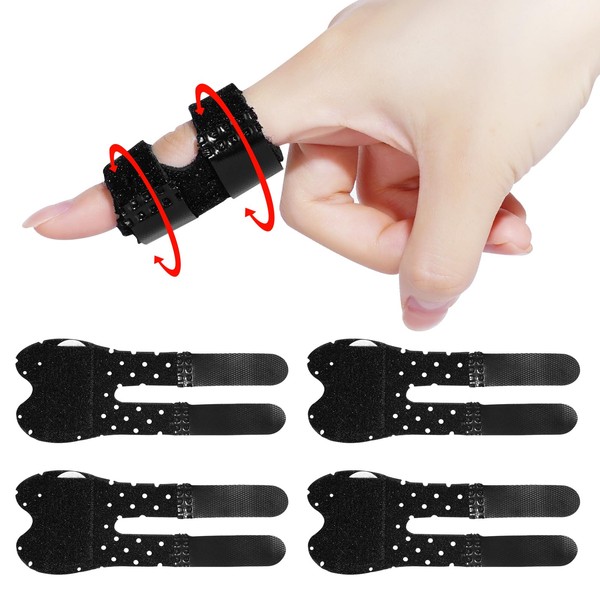 Jdkouh Pack of 4 Finger Splints, Adjustable Stackian Splint, Breathable